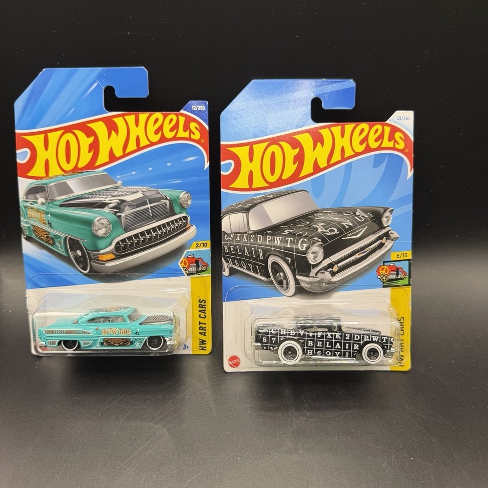 Hot Wheels HW Art Car series Custom '53 Chevy & the '55 Chevy Bel Air